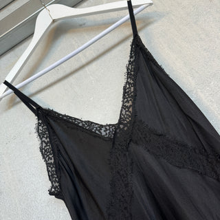 Sienna Lace Satin Slip dress BLACK *new*