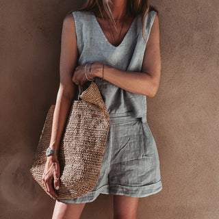 Pale blue Simona linen shorts *NEW*