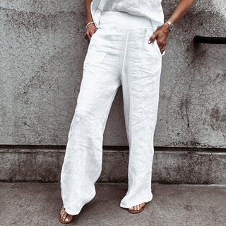 White SULTAN LINEN ULTIMATE joggers *NEW*