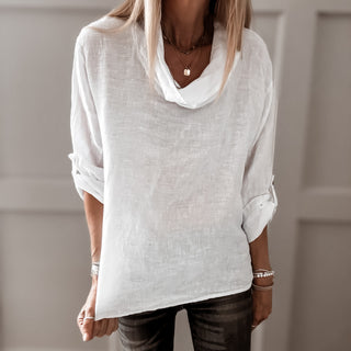 White Lili linen top with cowl neck *NEW*