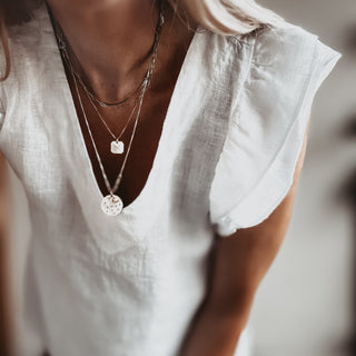 White Santiago frills linen tee *NEW*