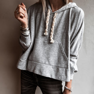 Grey hoody with braid ties top *NEW*