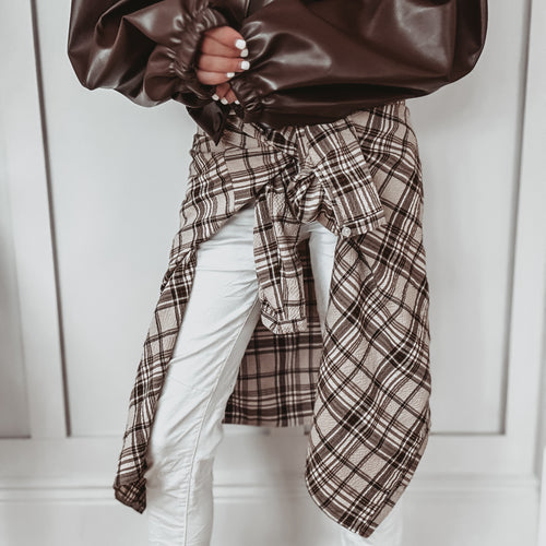 Brown Boyfriend check shirt *NEW*