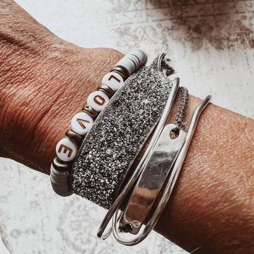 White grey LOVE bracelet
