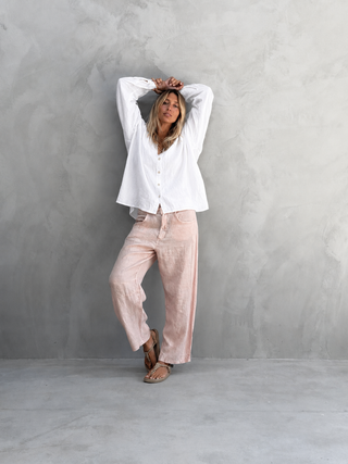 Pink Lina linen chinos *NEW* PRE-ORDER