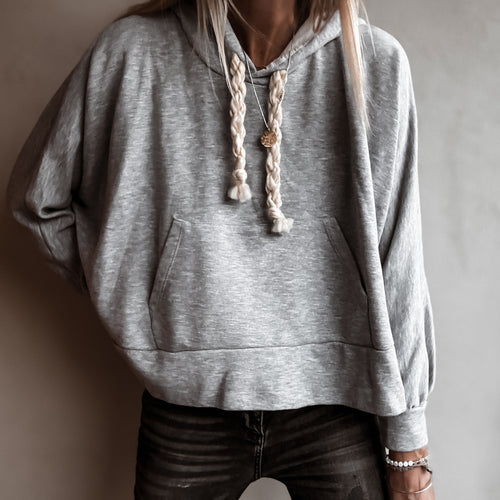 Grey hoody with braid ties top *NEW*