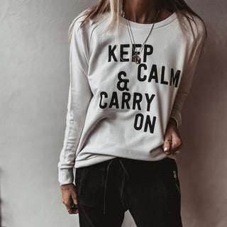 Vintage white KEEP CALM sweatshirt *relaxed style* NEW