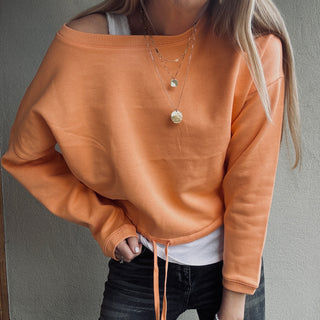 Native slightly cropped CORAL sweatshirt *relaxed style*