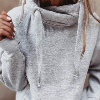 Light heather crossover grey college hoody *NEW*
