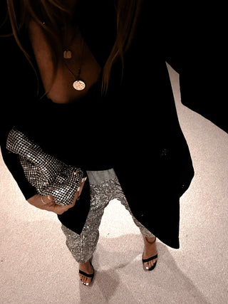 SILVER Sequin joggers