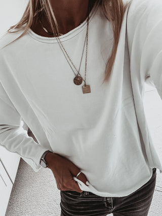 WHITE Positana super slouchy sweatshirt *NEW*