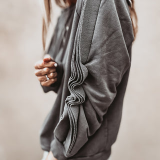 Vintage grey ruffle sleeve sweatshirt *NEW*