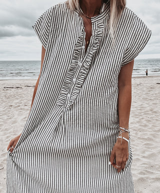Amaranto Stripe ruffle dress *NEW*