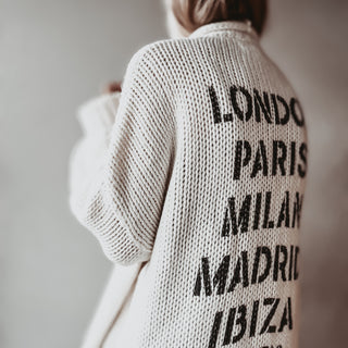 Cream / black Cities Cardigan *NEW*