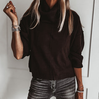 Detachable BROWN roll neck jumper *NEW*