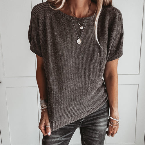 Chocolate sparkly knitted tee