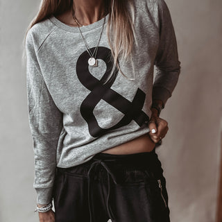 GREY Ampersand sweatshirt *relaxed style* NEW