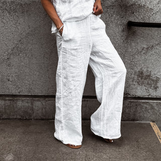 White SULTAN LINEN ULTIMATE joggers *NEW*