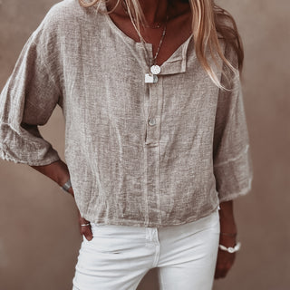Loli BEIGE linen blouse *NEW*