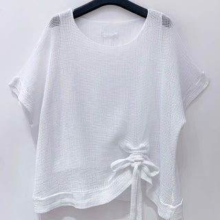 Lilly WHITE blouse with rouche tie *NEW*