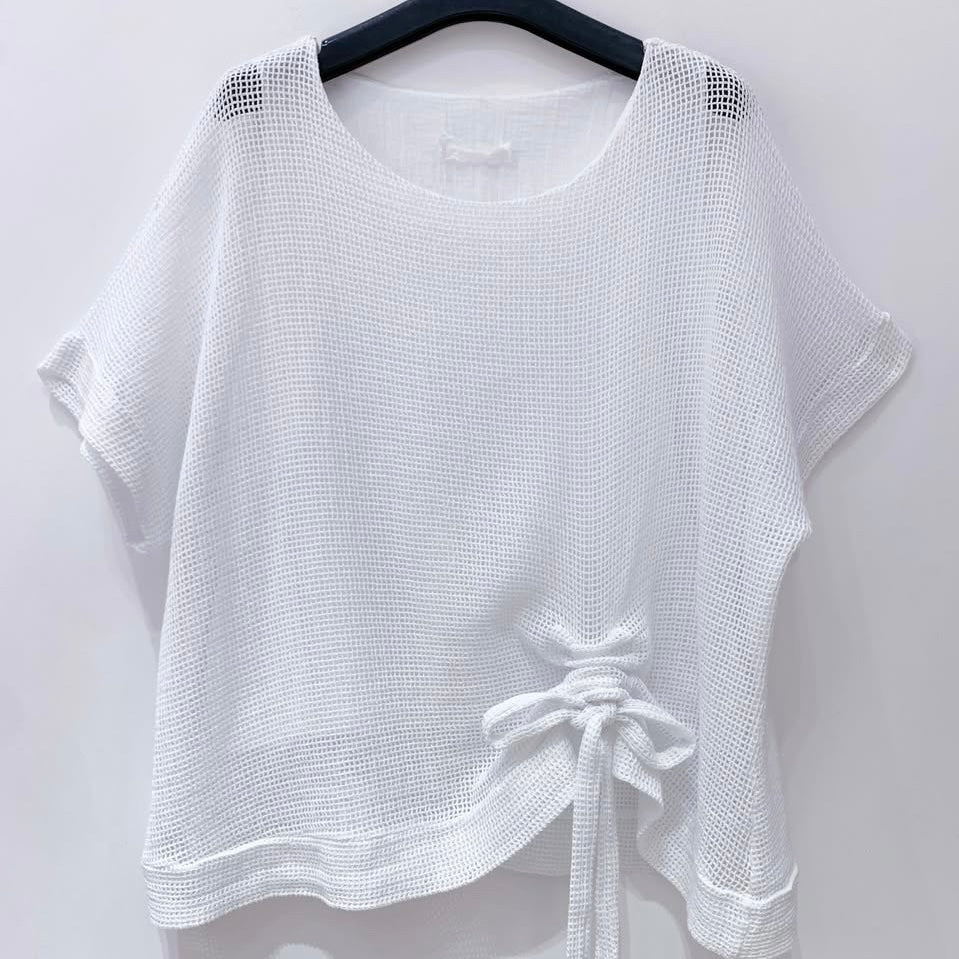 Lilly WHITE blouse with rouche tie *NEW*