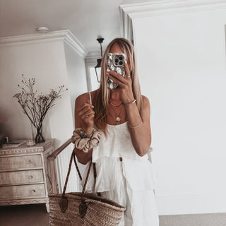 Livy long white linen top *NEW*