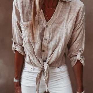 Luli BEIGE tie blouse *NEW*