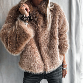 Light camel Faux fur jacket *NEW*