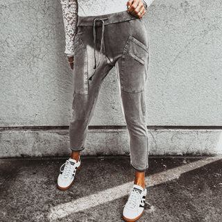 Tulum VINTAGE CHARCOAL jean joggers *new*