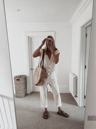 Ribera Cream linen boilersuit *NEW*