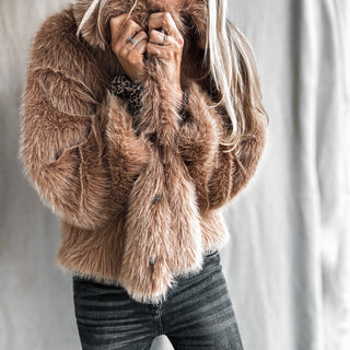 Light camel Faux fur jacket *NEW*