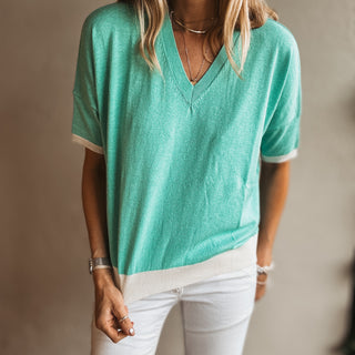 Turquoise V neck