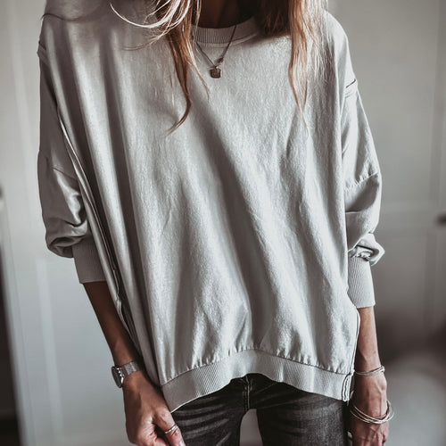 LIGHT GREY Perugia super slouchy sweatshirt *NEW*