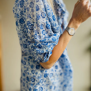 Jaipur blue flowers blouse *NEW*