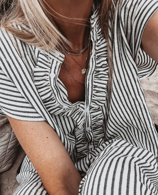 Amaranto Stripe ruffle dress *NEW*