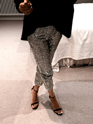 SILVER Sequin joggers
