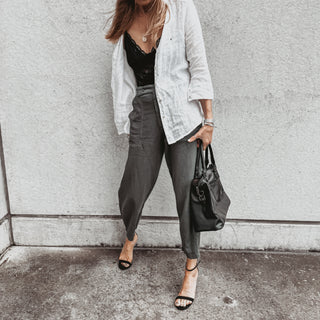 Slouchy Charcoal jogger jeans with pockets