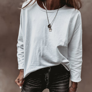 WHITE Positana super slouchy sweatshirt *NEW*