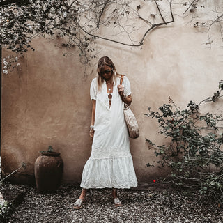 VINTAGE WHITE Libellula beach shirt dress *NEW*