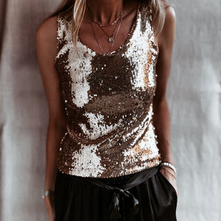 Suzi GOLD sequin top *NEW*