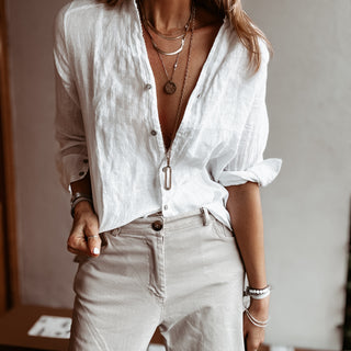 Madison linen white blouse *NEW*