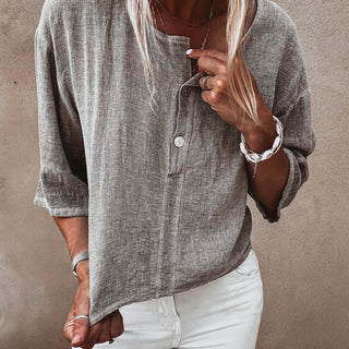 Loli TAUPE linen blouse *NEW*