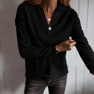 BLACK Whisper v neck collar sweatshirt *NEW*