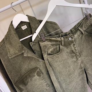 Washed olive tapered jeans *NEW*