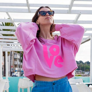 Neon pink LOVE sweatshirt *NEW*