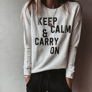Vintage white KEEP CALM sweatshirt *relaxed style* NEW