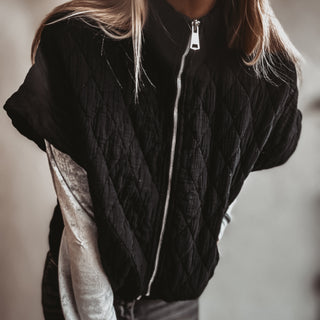 Black Charlston quilted bomber *NEW*