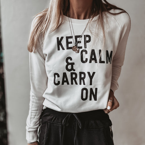 Vintage white KEEP CALM sweatshirt *relaxed style* NEW