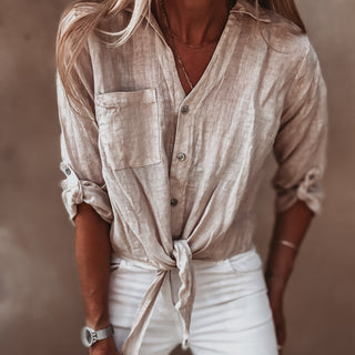 Luli BEIGE tie blouse *NEW*