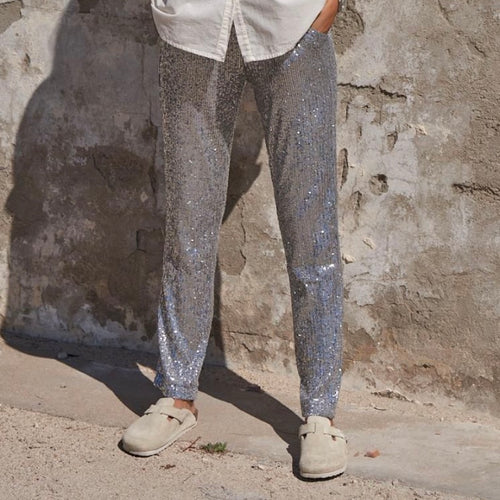 SILVER Sequin joggers